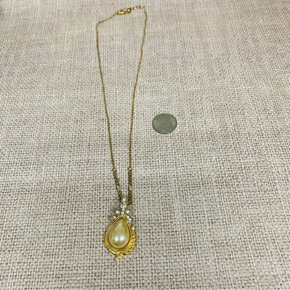 Roman Gold Pearl Crystal Enhancer Necklace